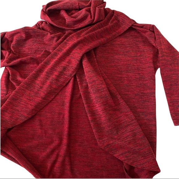 Nally & Millie Red Black Melange Cowl Neck Wrap XL - Picture 11 of 11